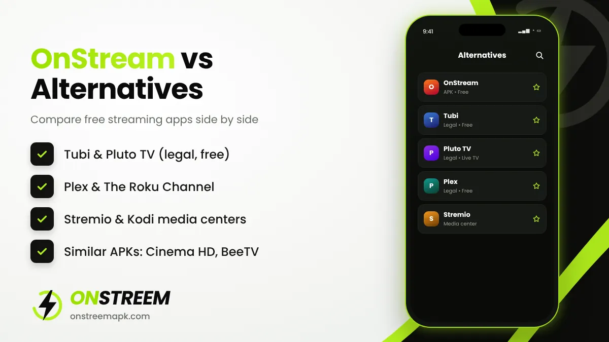 OnStream compared with alternative streaming apps