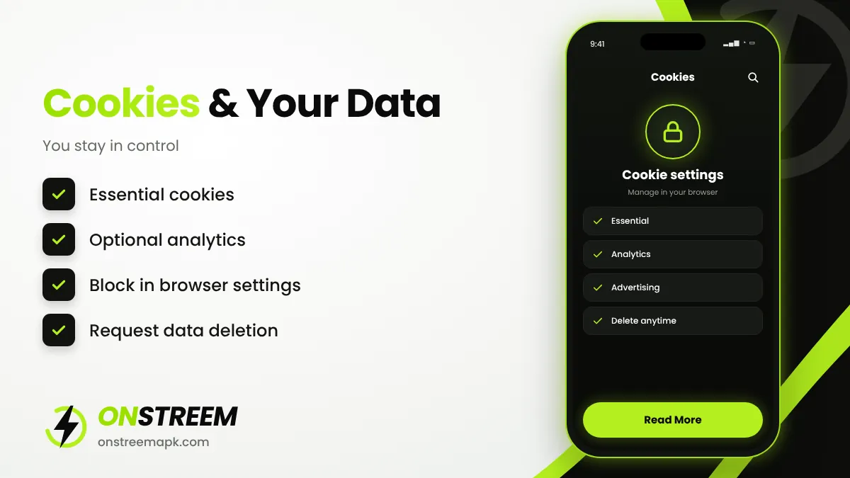 Cookies policy of OnStreem APK