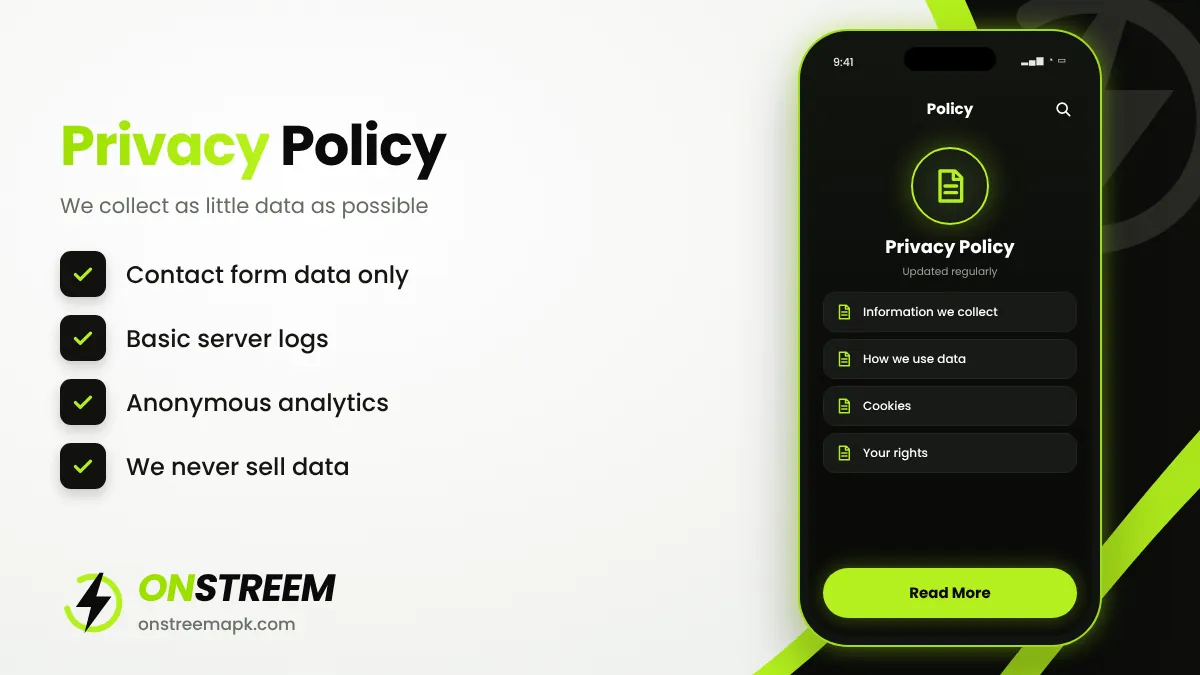 Privacy and data protection at OnStreem APK