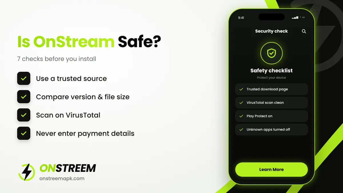 Is OnStream safe checklist for Android